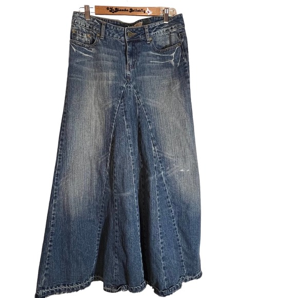 american rag cie Dresses & Skirts - American Rag Cie Pleated Distressed Maxi Jean Skirt 9 - Medium